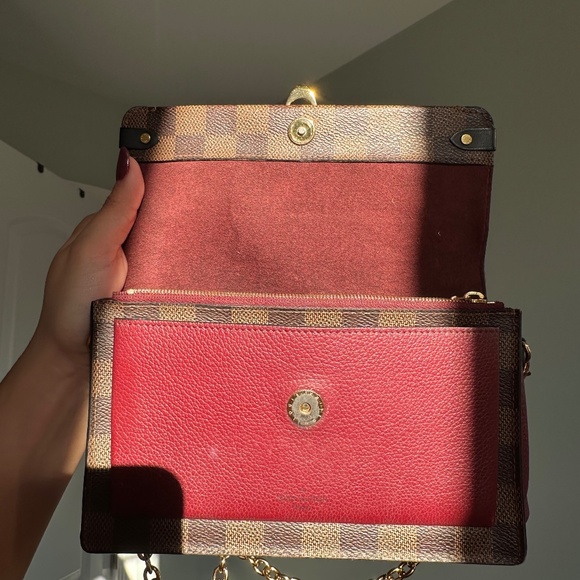 Louis Vuitton Vavin Chain Wallet Damier Ebene Bordeaux - Picture 12 of 14